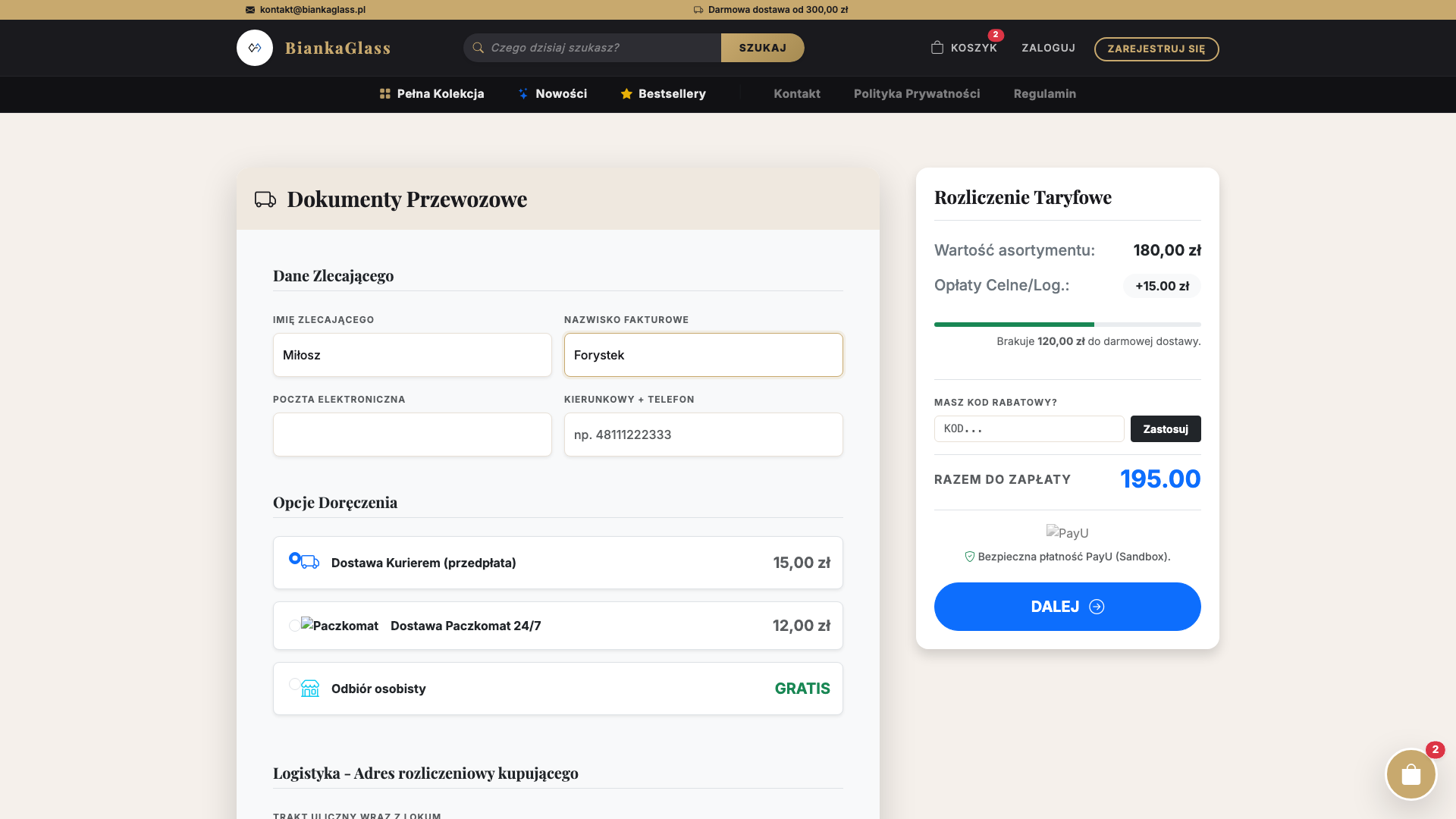 Podsumowanie Zamówienia i PayU
