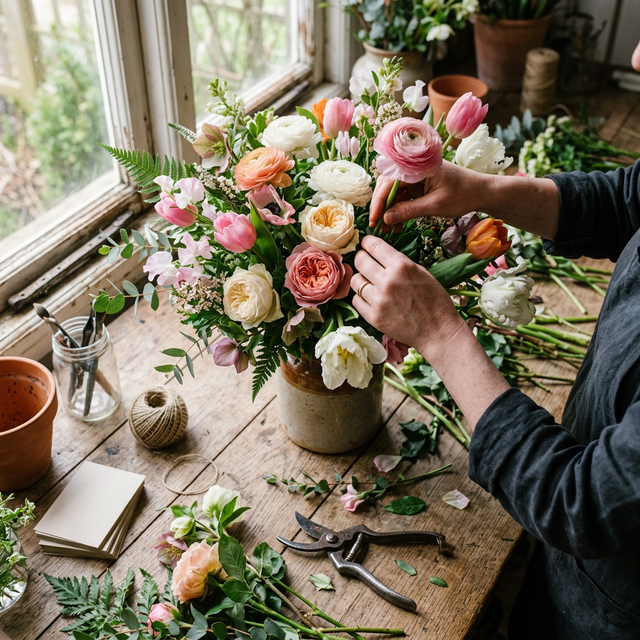 Florystka przy pracy