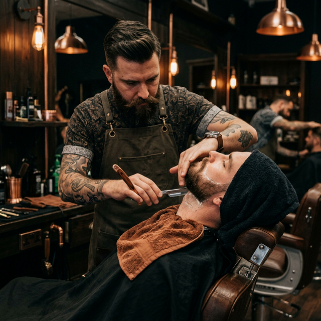 Barber beard trim