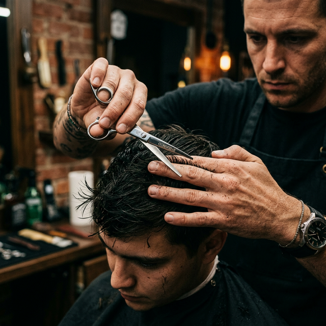 Barber podczas pracy